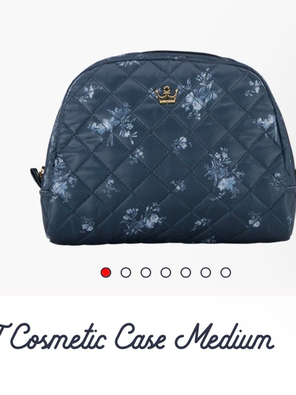 NWT Oliver Thomas Lot-Tote Duffle Trainwreck & Cosmetic Case Denim Navy Floral - Picture 6 of 10